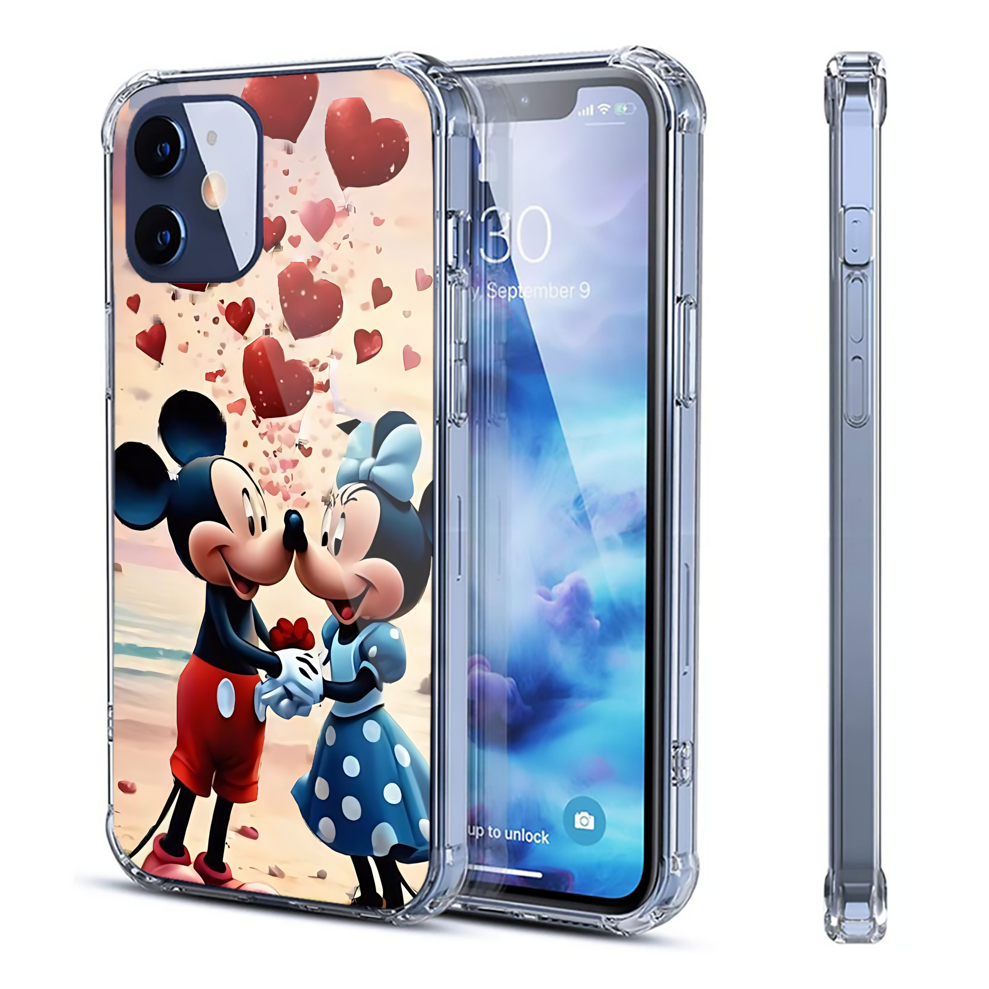 （画像用） ミッキーマウス Mickey Mouse 【iPhone 12シリーズ対応】透明スマホケース（クリアソフトケース）